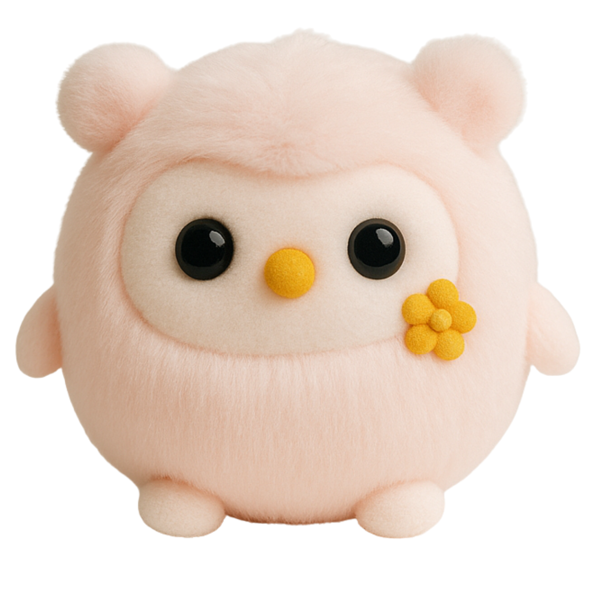 Mi Mi pastel pink plush companion — the face of the Mi Mi digital app